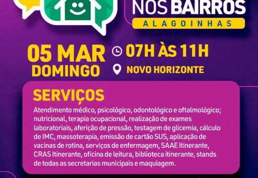 Ouvidoria nos Bairros: Novo Horizonte recebe serviços gratuitos para os moradores no domingo, 05 de março