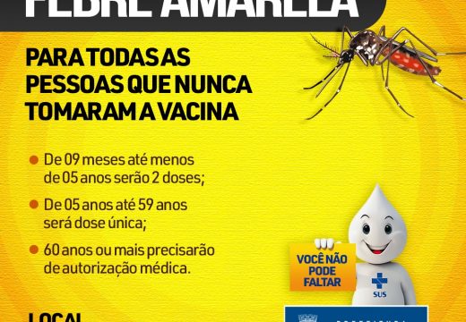 SESAU convoca população para intensificação da vacina contra a febre amarela
