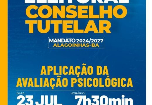 Avaliações psicológicas do processo eleitoral para Conselhos Tutelares serão realizadas neste domingo (23)