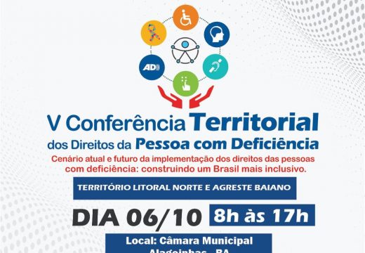 Alagoinhas sediará V Conferência Territorial dos Direitos da Pessoa com Deficiência no dia 6 de outubro