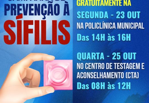Outubro Verde: SESAU realiza testagem gratuita para sífilis