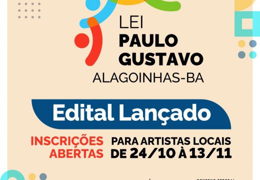 Inscrições para os Editais da Paulo Gustavo começam nesta terça-feira (24)