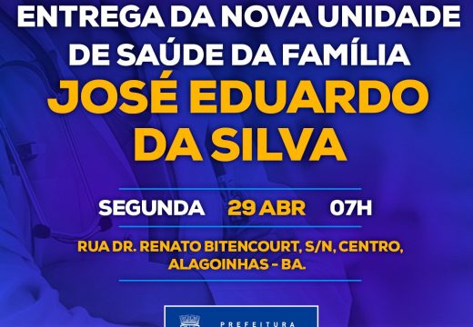 Prefeitura entrega nova Unidade de Saúde José Eduardo da Silva nesta segunda-feira (29)