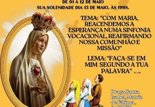 Tradicional Trezena de Nossa Senhora de Fátima se inicia na quarta-feira (01)