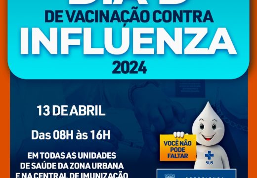 Dia D da vacinação contra Gripe Influenza acontece neste sábado, 13