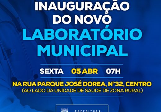 Prefeitura inaugura o novo Laboratório Municipal nesta sexta-feira (05)