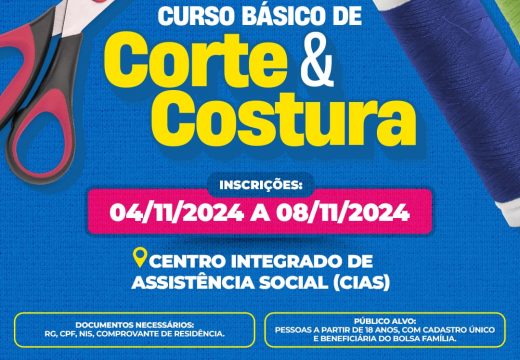 Semas abre inscrições para cursos de corte e costura
