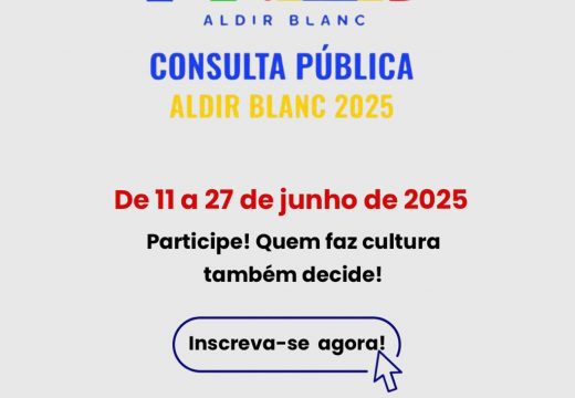 Está aberto o prazo para a consulta pública sobre a execução do segundo ciclo da Política Nacional Aldir Blanc em Alagoinhas