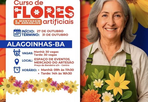Prefeitura oferece curso gratuito de flores artificiais com certificação
