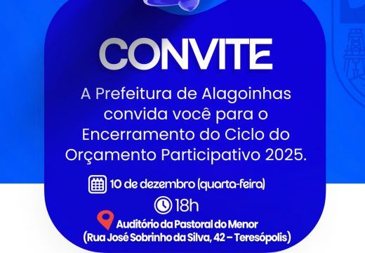Encerramento do Ciclo do Orçamento Participativo acontece em 10 de dezembro em Alagoinhas