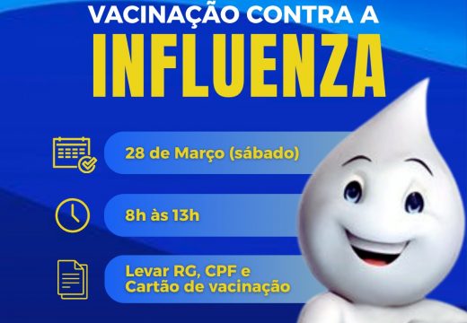 Dia D da vacinação contra Gripe Influenza acontece neste sábado, 28