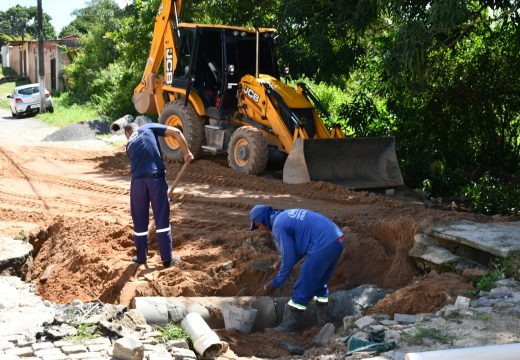 Nova Brasília recebe obra de drenagem para combater alagamentos e melhorar tráfego