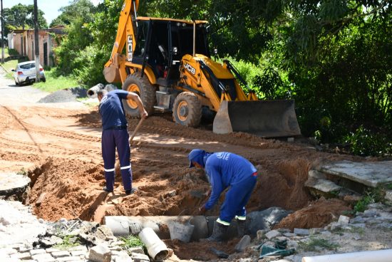 Nova Brasília recebe obra de drenagem para combater alagamentos e melhorar tráfego