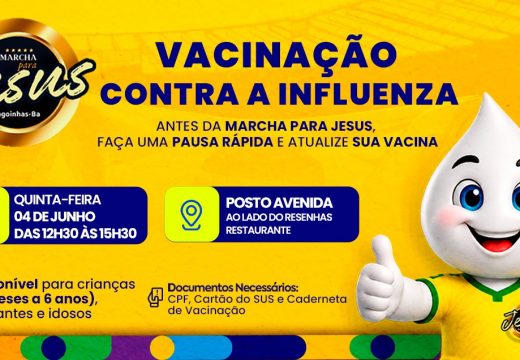 Vacinação contra a Influenza será oferecida durante a Marcha para Jesus em Alagoinhas