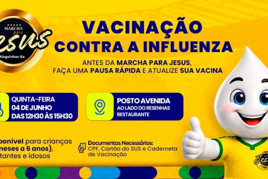 Vacinação contra a Influenza será oferecida durante a Marcha para Jesus em Alagoinhas