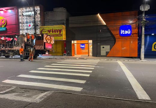 SMT realiza requalificação da sinalização horizontal no Centro e reforça a segurança viária