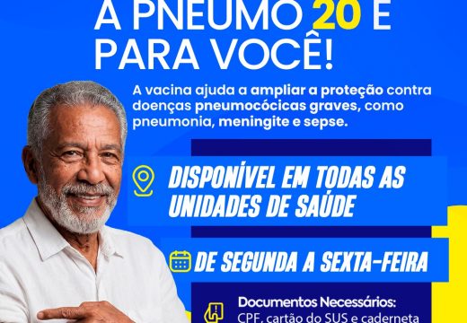 Alagoinhas inicia vacinação com a Pneumo 20 para idosos a partir dos 85 anos